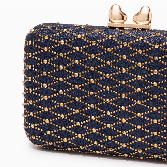 Midnight Lattice Clutch Bag - Navy Blue - Picture 4 of 4